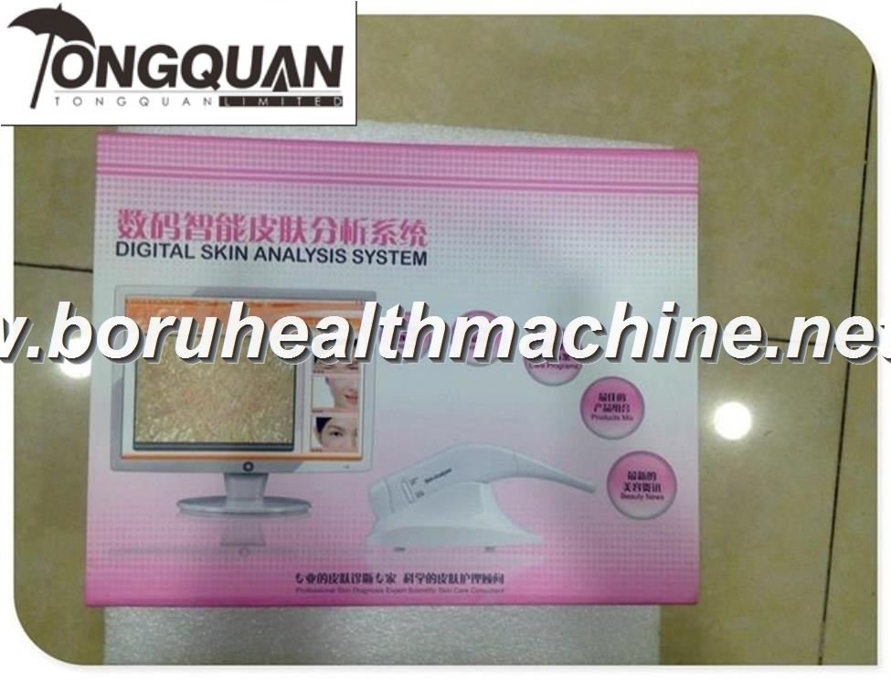portable skin analyzer machine and skin detected by electron microscopy